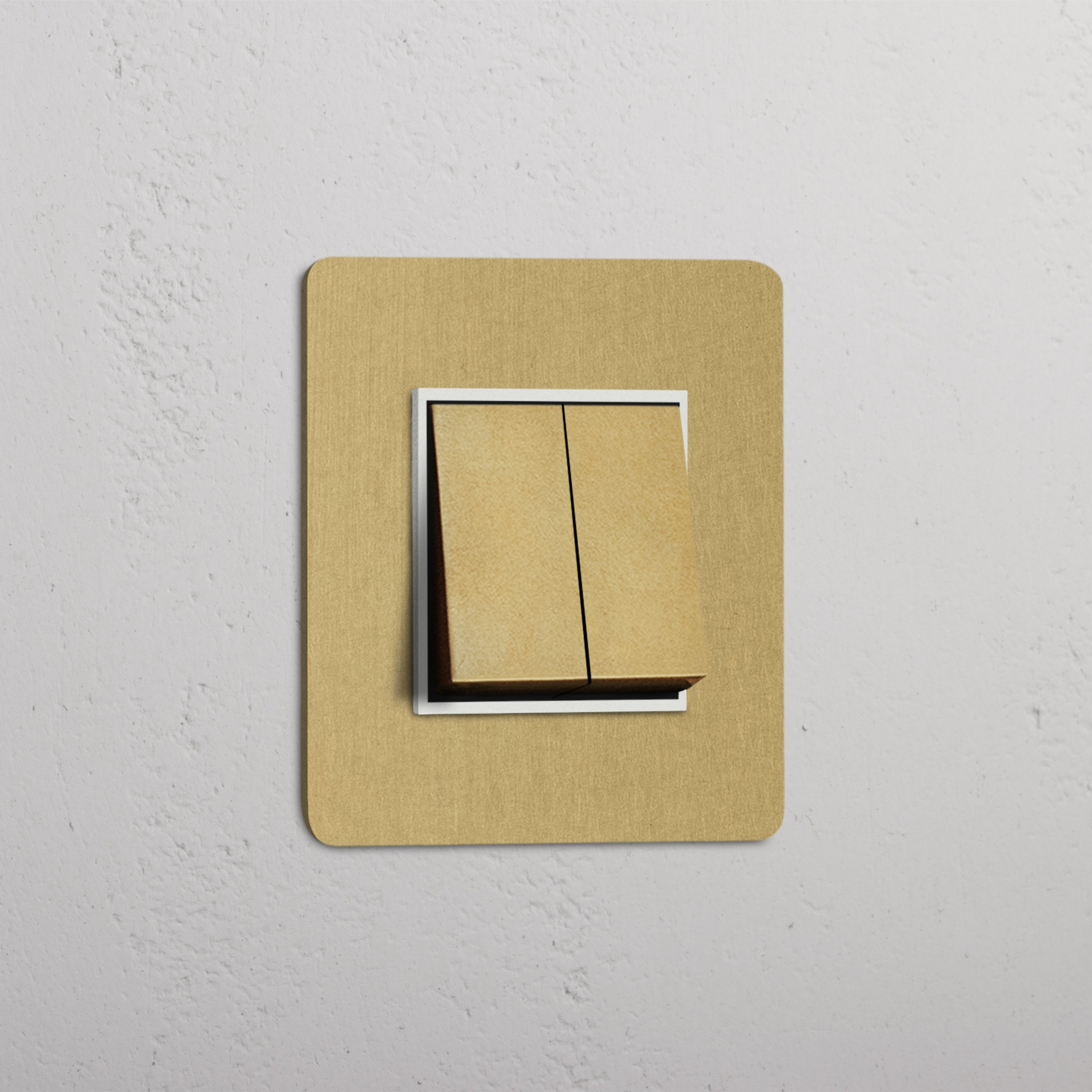 Dual-Position Rocker Switch in Antique Brass White - Elegant Home Accessory