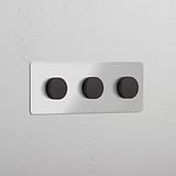 Sophisticated Triple Dimmer Switch in Clear Bronze - Advanced Lighting Control Accessory