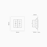 Single 2x Bipasso Module - Antique Brass White