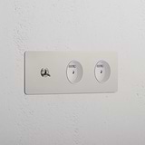 Triple Toggle & 2x French Module Round - Polished Nickel White  