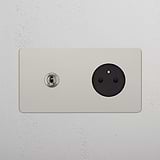 Double Toggle & French Module Round - Polished Nickel Black 