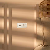 Double 2x Toggle & French Module Round - Polished Nickel White 