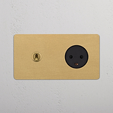 Double Toggle & Danish Module Round - Antique Brass Black 