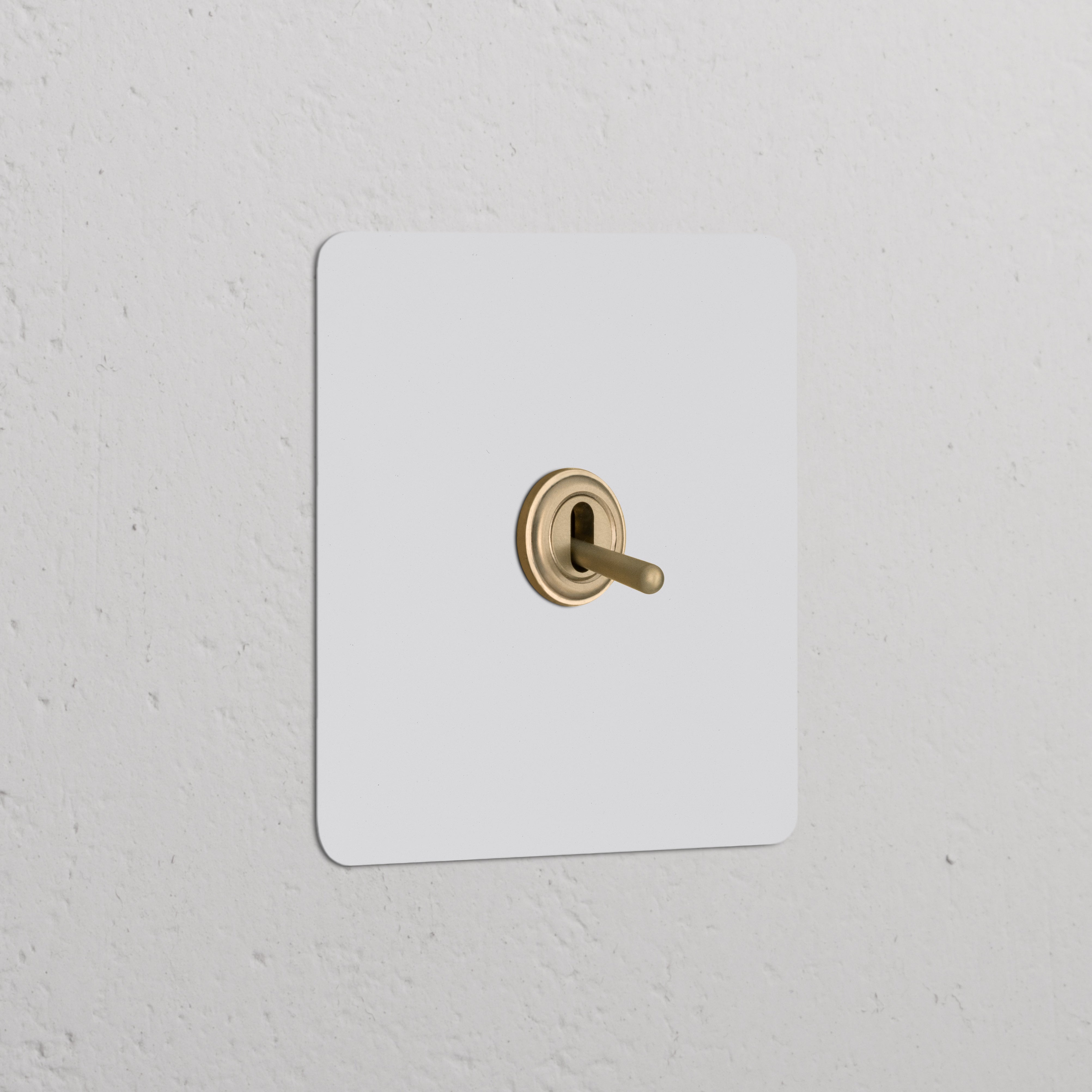 Single Toggle Switch in paintable antique brass finish, suitable for integration with any decor; part of Single Switches & Dimmers.