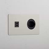 Double USB 30W & Swiss Module - Polished Nickel Black