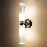 Claremont Medium Wall Light Fluted Glass - Bronze right Facing, Front View