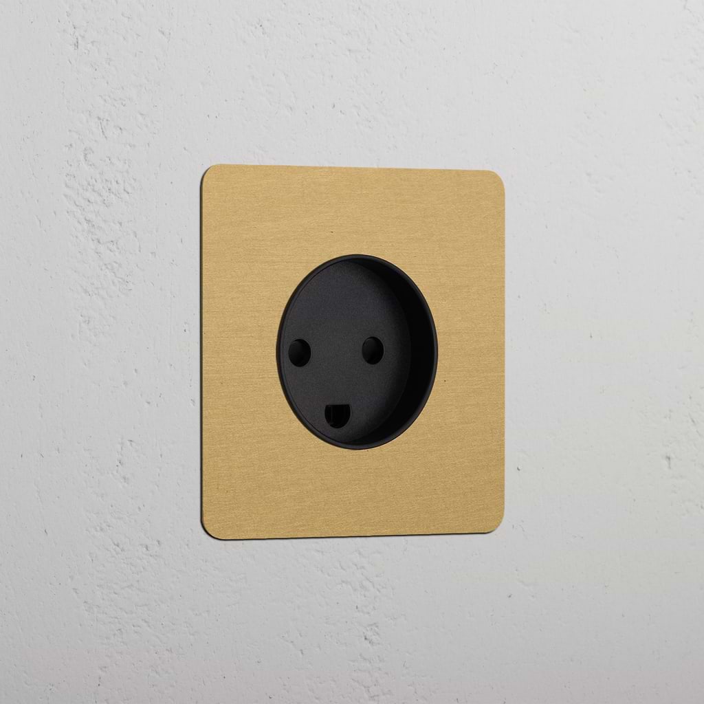 Single Danish Module Round - Antique Brass Black