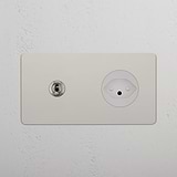 Double Toggle & Swiss Module Round - Polished Nickel White