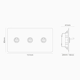 Double 3x Toggle Switch - Antique Brass
