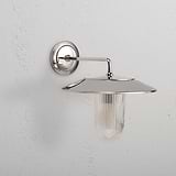Kensington Wall Light Fluted Glass in polished nickel finish, medium wall light with ribbed glass shade.