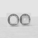 Double 1x Switch & 1x Module Plate Round EU - Clear White