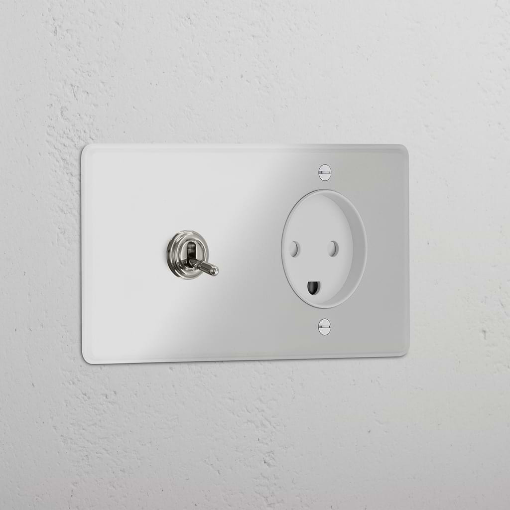 Double Toggle & Danish Module Round - Clear Polished Nickel White 