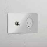 Double Toggle & Danish Module Round - Clear Polished Nickel White 