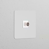 Single TV Module in paintable white finish, suitable for integrating with coaxial cables in single sockets & modules.