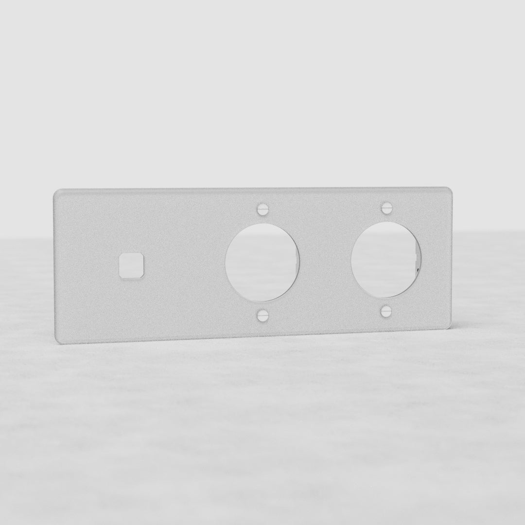 Triple 1x Switch & 2x Module Plate Round EU - Clear White