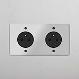 Double 2x French Power Module Round - Clear Black