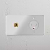 Double Toggle & Danish Module Round - Clear Antique Brass White 