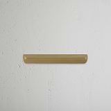 Oxford Edge Pull Handle 128mm Antique Brass Finish on White Background Front Facing