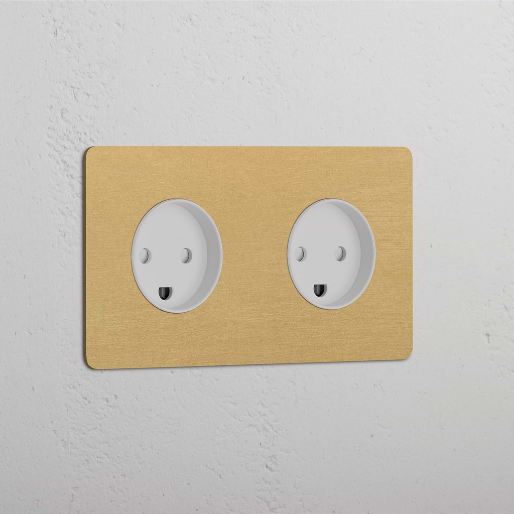 Double 2x Danish Module - Antique Brass White