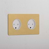 Double 2x Danish Module - Antique Brass White