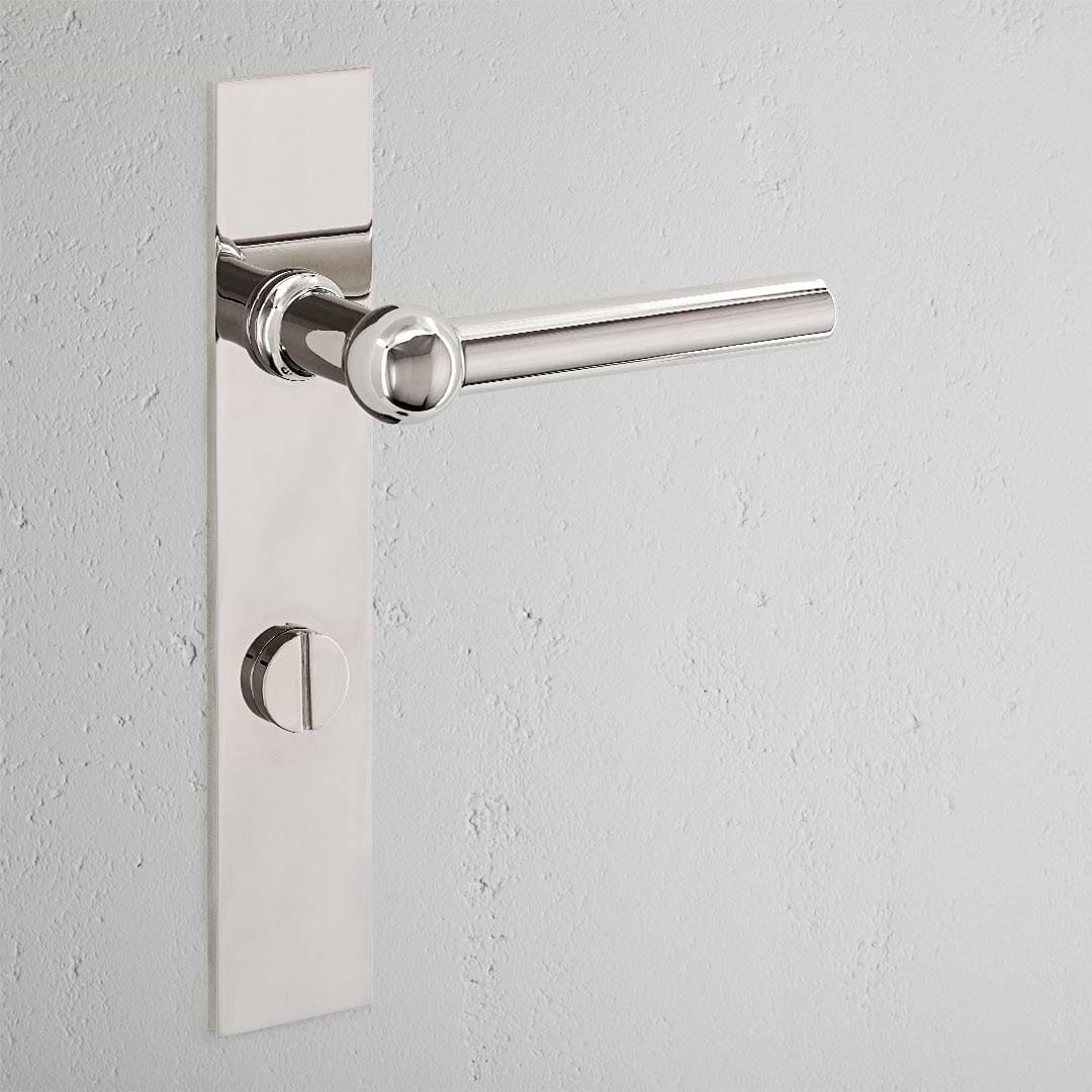 Harper Long Plate Sprung Door Handle & Thumbturn - Polished Nickel