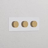 Triple 3x Multiway Dimmer Switch – Paintable Antique Brass