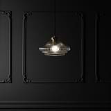 Brookfield Medium Pendant Light Fluted Glass - Antique Brass