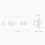 Double 2x Toggle & Swiss Module Round - Polished Nickel White 