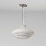 Brookfield Medium Pendant Light Opal Glass - Polished Nickel