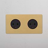 Double 2x Danish Module - Antique Brass Black