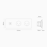 Triple USB 30W & 2x Danish Type K Power Module Round - Paintable White 