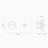 Double Toggle & French Module Round - Polished Nickel White