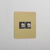 Double Satellite Module in Single Antique Brass Black Design