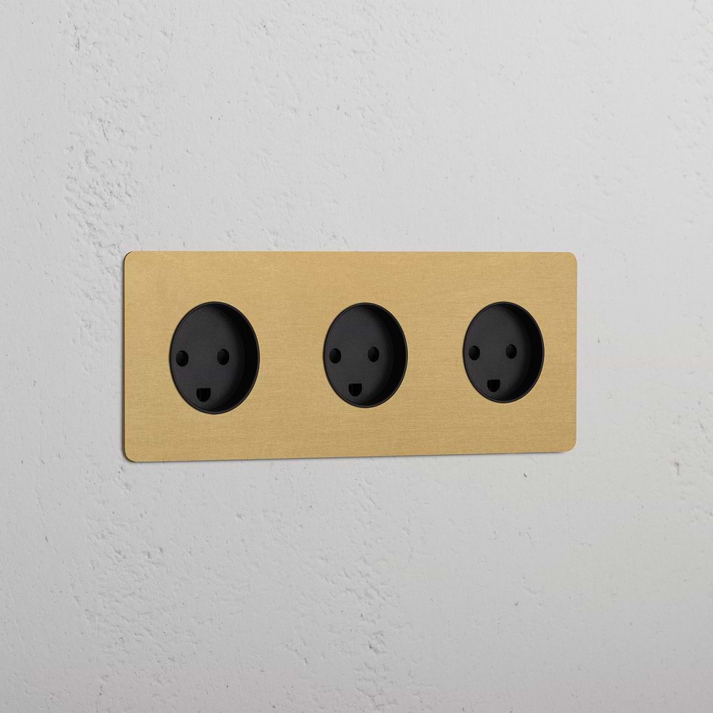 Triple 3x Danish Module - Antique Brass Black