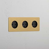 Triple 3x Danish Module - Antique Brass Black