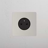 Single French Power Module Round - Polished Nickel Black