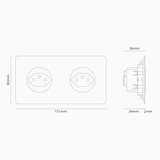 Double 2x Swiss Type J Power Module Round - Paintable Black