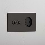 Double 2x Toggle & Danish Module Round - Bronze Black 