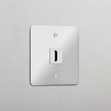 Single HDMI Module in Clear White - High Definition Multimedia Interface Accessory