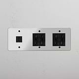 Triple USB 30W & 4x Bipasso Module - Clear Black