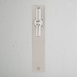 Harper T-Bar Long Plate Fixed Door Handle Polished Nickel Finish on White Background right Facing Front View