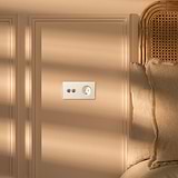 Double 2x Toggle & Danish Module Round - Polished Nickel White 