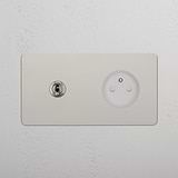 Double Toggle & French Module Round - Polished Nickel White