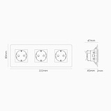Triple 3x Schuko Type F Power Module Round – Paintable White