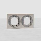 Double Module Plate Round EU - Polished Nickel
