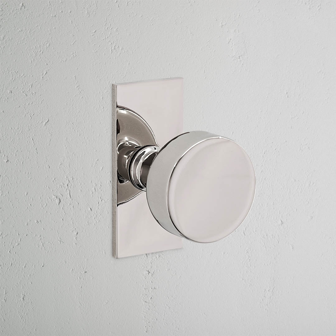 Onslow Short Plate Sprung Door Knob - Polished Nickel