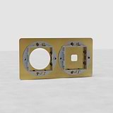 Double 1x Switch & 1x Module Plate Round EU - Antique Brass