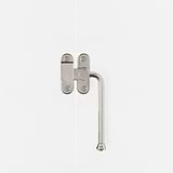 Right Southbank External Casement Window Handle Polished Nickel Finish on White Background Front Facing