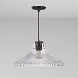 Hammersmith Large Pendant Light Fluted Glass - Bronze