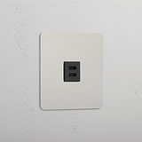 High-Speed Charging Accessory: Polished Nickel Black Single USB 30W Module
